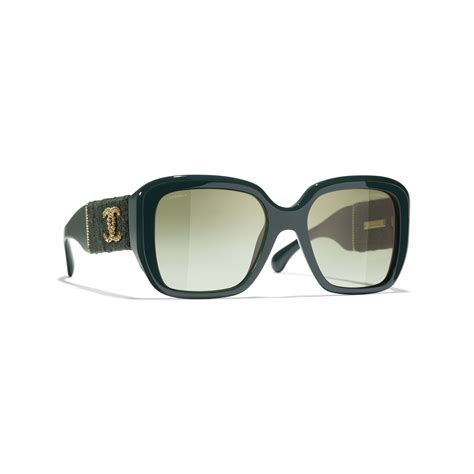 Square Sunglasses Acetate & Tweed Dark Green & Green..